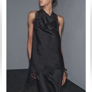Zara Womens, Black Lace Halter Top, Size Medium